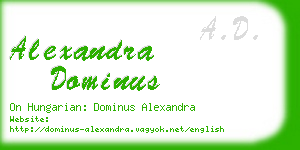 alexandra dominus business card